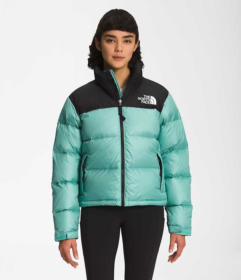 Turquoise The North Face 1996 Retro Nuptse Women\'s Puffer Jacket | MALAYSIA OFKQVZ