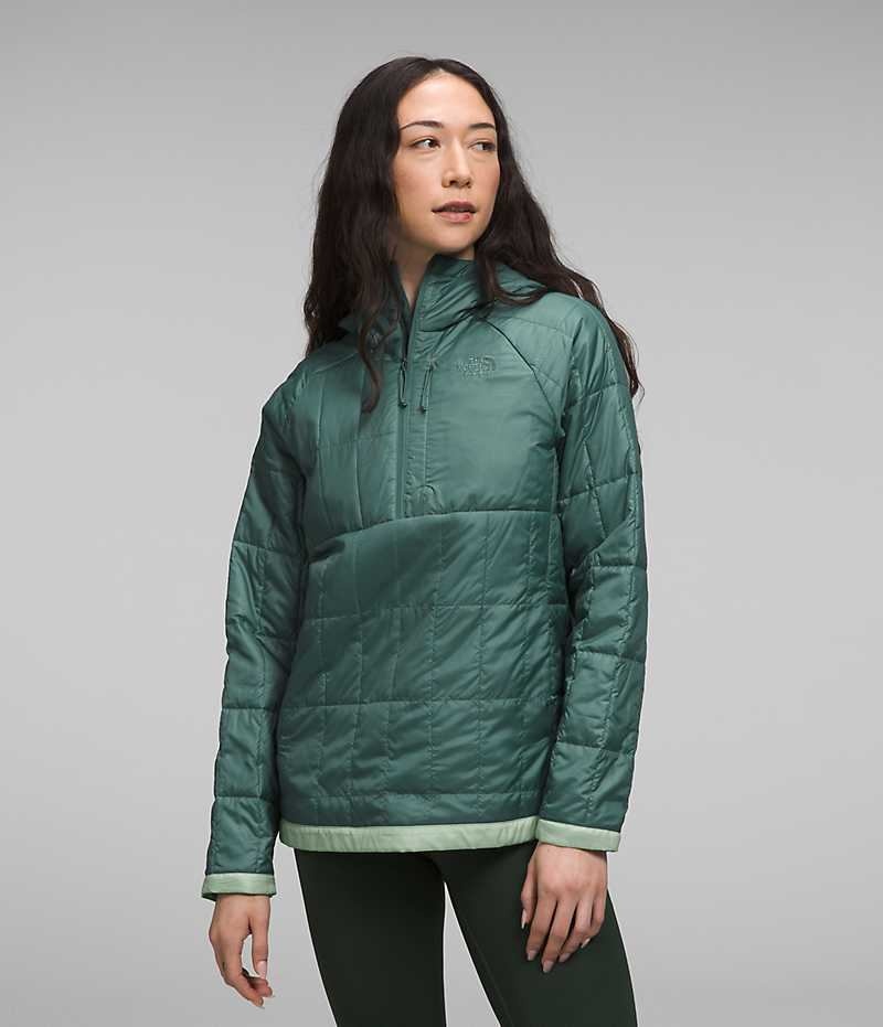 Turquoise The North Face Circaloft ¼-Zip Pullover Women's Puffer Jacket | MALAYSIA HIPFEU