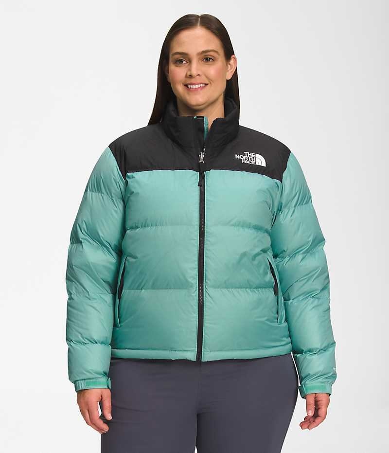 Turquoise The North Face Plus 1996 Retro Nuptse Women\'s Puffer Jacket | MALAYSIA JOXMKP