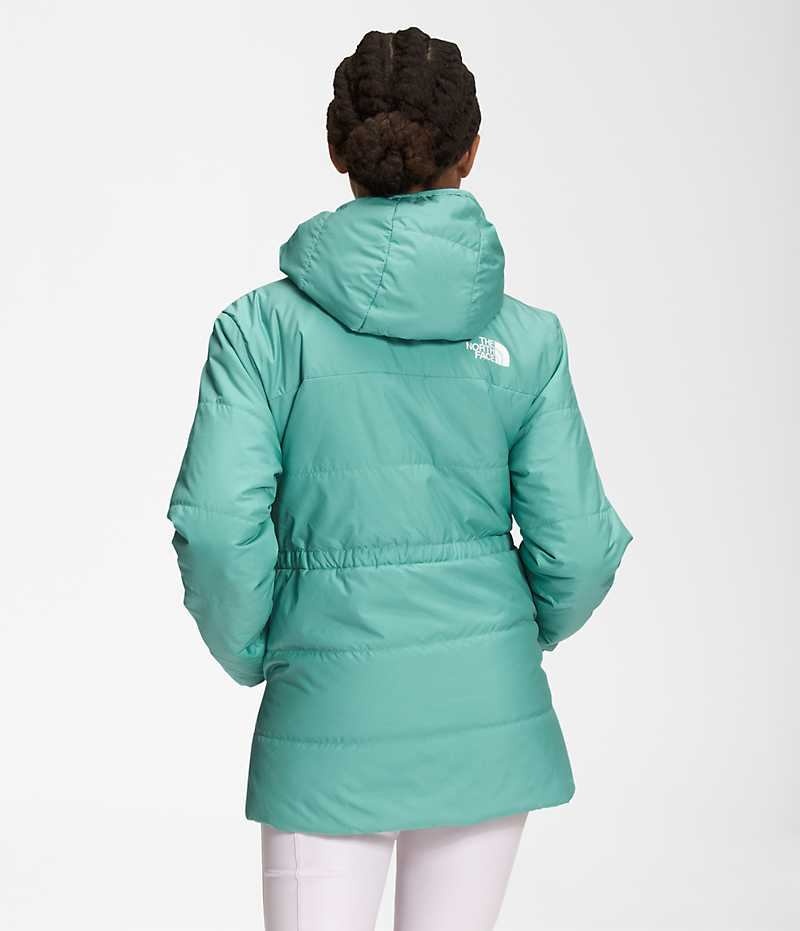 Turquoise The North Face Reversible Mossbud Girls' Coat | MALAYSIA QCNUZM