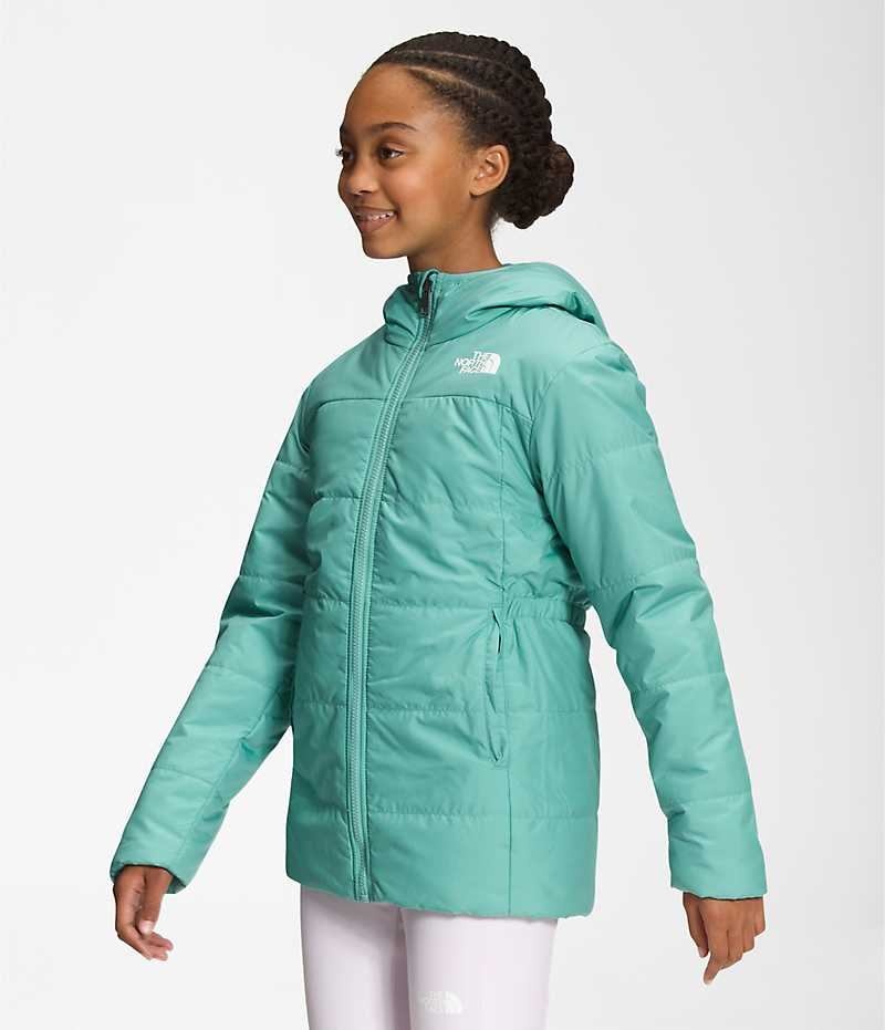 Turquoise The North Face Reversible Mossbud Girls' Coat | MALAYSIA QCNUZM