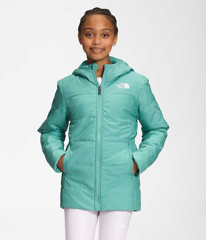 Turquoise The North Face Reversible Mossbud Girls\' Coat | MALAYSIA QCNUZM