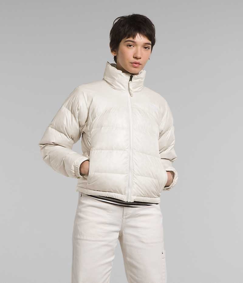 White The North Face 2000 Retro Nuptse Women\'s Puffer Jacket | MALAYSIA BMZIQP