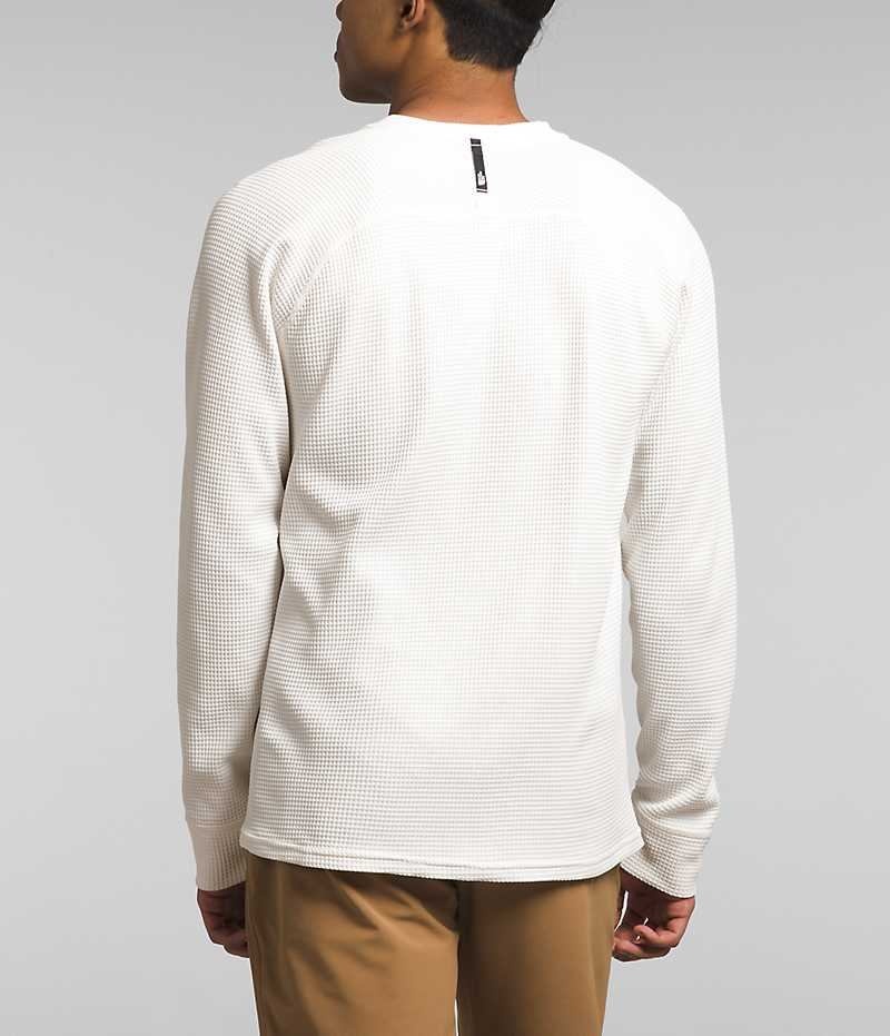 White The North Face Canyon Fog Thermal Long Sleeve Henley Men's T-Shirt | MALAYSIA TLOZHM