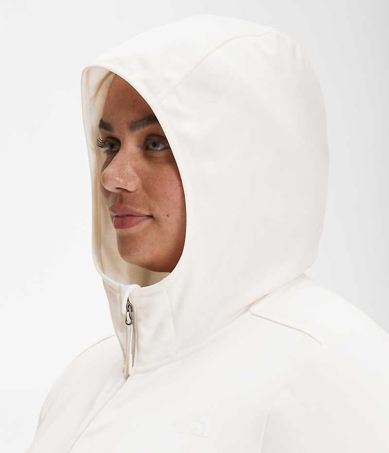 White The North Face Plus Canyonlands Hoodie Women's Fleece Jacket | MALAYSIA XVEBOW