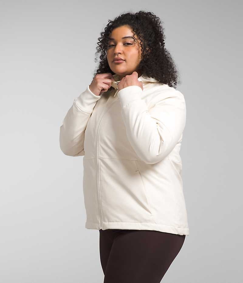 White The North Face Plus Shelbe Raschel Hoodie Women's Softshell Jacket | MALAYSIA TYKIGA