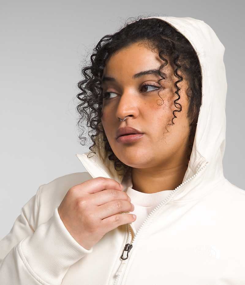 White The North Face Plus Shelbe Raschel Hoodie Women's Softshell Jacket | MALAYSIA TYKIGA