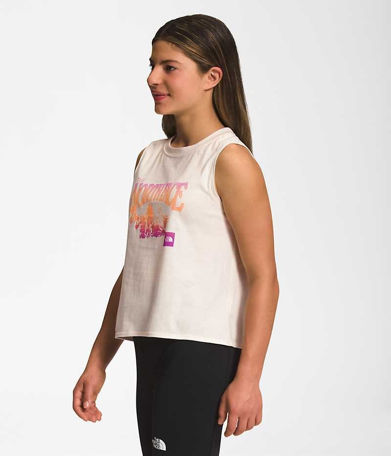 White The North Face Tie-Back Tans Girls' T-Shirt | MALAYSIA JZTEYS