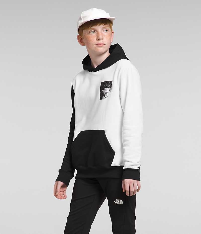 White / Black The North Face Camp Fleece Pullover Boys' Hoodie | MALAYSIA MFAILV