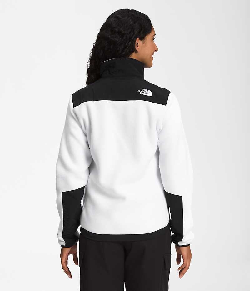 White / Black The North Face Denali Women's Fleece Jacket | MALAYSIA ZWRUMX