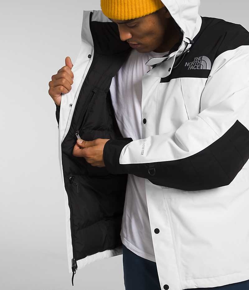 White / Black The North Face GTX Mountain Guide Men's Insulated Jacket | MALAYSIA WFZBNT