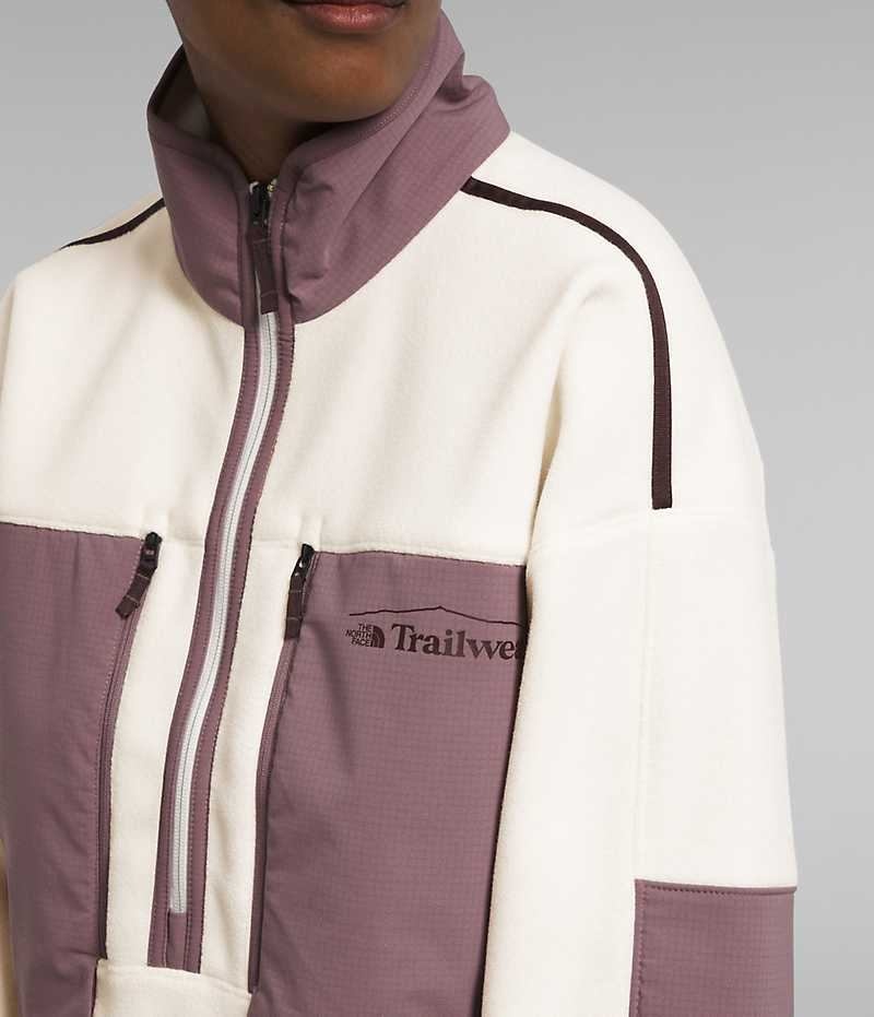 White / Fuchsia The North Face Trailwear Fantasy Ridge Flash ½-Zip Women's Pullover | MALAYSIA PFBQKI