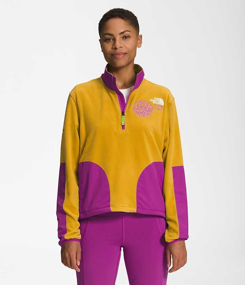 Yellow / Purple The North Face Trailwear Fantasy Ridge ½-Zip Women\'s Sweatshirt | MALAYSIA KAMOID